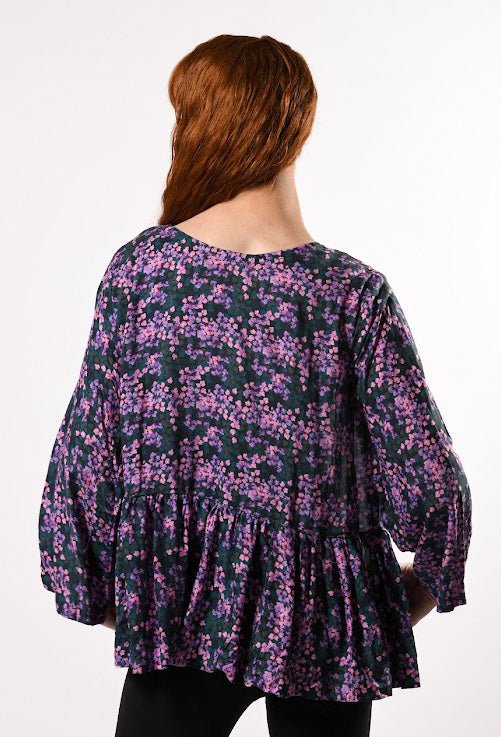 Purple and Lavender Floral Kimono - Evaz Ethical Clothing